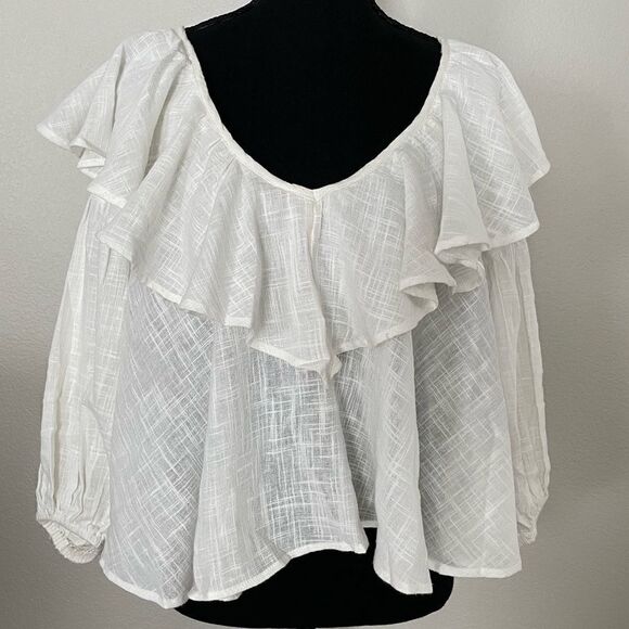 NWT Free People Zuri Ruffle Blouse - Picture 1 of 12